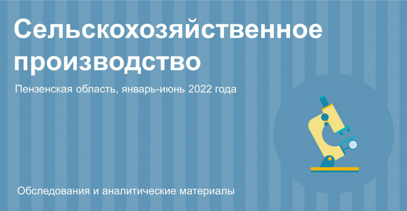 Сельскохозяйственное производство Пензенской области в январе-июне 2022 года